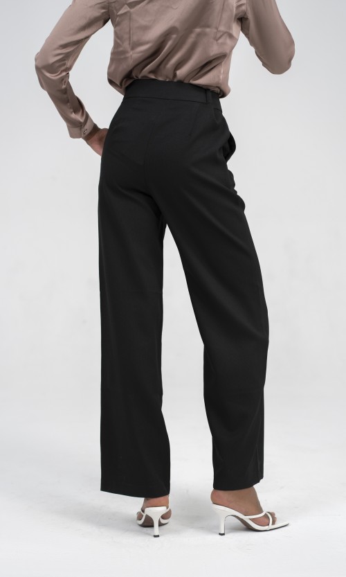 SIXDO Black Wide Leg Tuytsi Pants for Women, Business Casual Pants